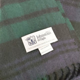 JOHNSTONS OF ELGIN カシミヤ タータンチェック フリンジ 大判 マフラー ストール グリーン レディース ジョンストンズオブ エルガン【中古】5-1202T◎