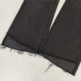 mother 新品 クロップドレイヤーカットデニムパンツ 定価31900円 デニムパンツ チャコールグレー レディース マザー【中古】5-1109G∞