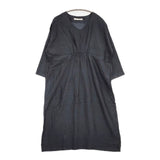 evam eva シルクキュプラギャザーワンピース 定価37400円 E171T065 ワンピース ブラック レディース エヴァムエヴァ【中古】5-1109M∞