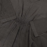 evam eva シルクキュプラギャザーワンピース 定価37400円 E171T065 ワンピース ブラック レディース エヴァムエヴァ【中古】5-1109M∞