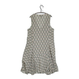 ALYSI 総柄 イタリア製 サイズ40 Vネック ノースリーブ ワンピース ライトグリーン ホワイト レディース アリジ【中古】5-0716S♪