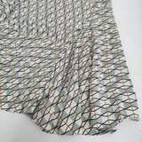 ALYSI 総柄 イタリア製 サイズ40 Vネック ノースリーブ ワンピース ライトグリーン ホワイト レディース アリジ【中古】5-0716S♪