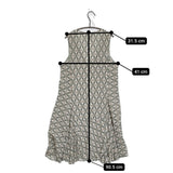 ALYSI 総柄 イタリア製 サイズ40 Vネック ノースリーブ ワンピース ライトグリーン ホワイト レディース アリジ【中古】5-0716S♪