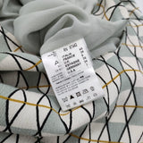 ALYSI 総柄 イタリア製 サイズ40 Vネック ノースリーブ ワンピース ライトグリーン ホワイト レディース アリジ【中古】5-0716S♪