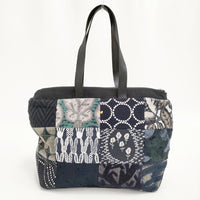 mina perhonen piece bag ピースバッグ パッチワーク 定価30800円 トートバッグ ネイビー レディース ミナペルホネン【中古】5-0718G♪