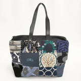 mina perhonen piece bag ピースバッグ パッチワーク 定価30800円 トートバッグ ネイビー レディース ミナペルホネン【中古】5-0718G♪