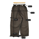 nest Robe 01184-1143 リネンウール タック ワイド イージー パンツ ブラウン レディース ネストローブ【中古】5-0915T∞