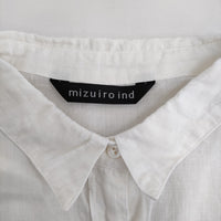 mizuiro-ind リネンシャツワンピ ドロップショルダー ワイド ワンピース ホワイト レディース ミズイロインド【中古】5-0716S♪