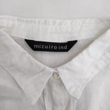 mizuiro-ind リネンシャツワンピ ドロップショルダー ワイド ワンピース ホワイト レディース ミズイロインド【中古】5-0716S♪
