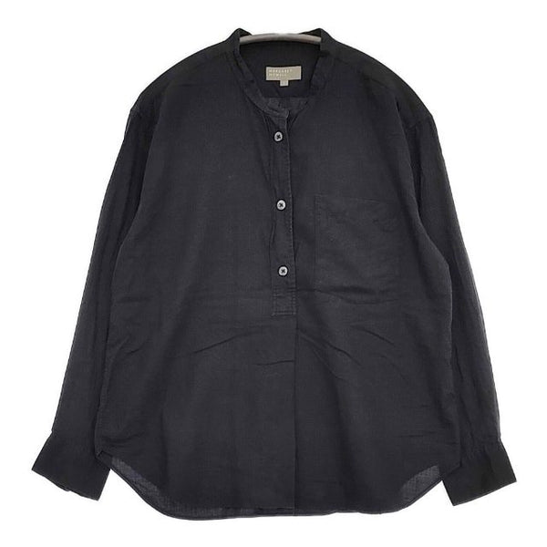 MARGARET HOWELL 578-8253012 PLAIN COTTON FLANNEL SHIRT プルオーバー 長袖シャツ 濃紺 ネイビー レディース マーガレットハウエル【中古】5-1109M∞