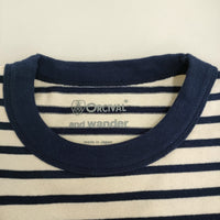 and wander/ORCIVAL 新品 XL 大きいサイズ Tシャツ 25SS オフホワイト ネイビー メンズ アンドワンダー/オーシバル/オーチバル【中古】5-0718M♪