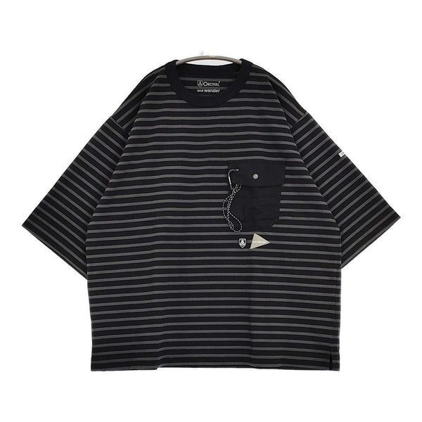 and wander/ORCIVAL 新品 XL 大きいサイズ Ｔシャツ 25SS ブラック Cグレー メンズ アンドワンダー/オーシバル/オーチバル【中古】5-0718S♪