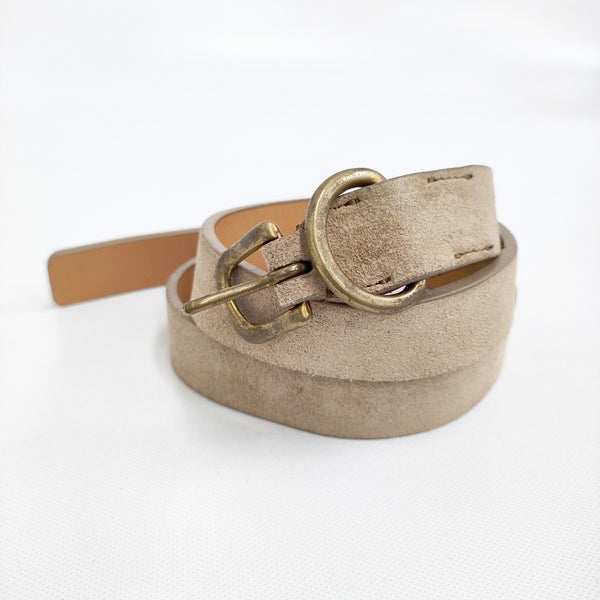 AURALEE 未使用品 LEATHER BELT KUDU BEIGE 定価28000円 A00B01RP ベルト ベージュ レディース オーラリー【中古】5-0718G♪