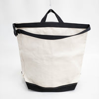 TEMBEA ROLL TOP TOTE 定価22000円 コットン トートバッグ キナリ ブラック レディース テンベア【中古】5-0808G◎