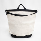 TEMBEA ROLL TOP TOTE 定価22000円 コットン トートバッグ キナリ ブラック レディース テンベア【中古】5-0808G◎