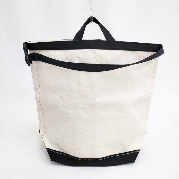 TEMBEA ROLL TOP TOTE 定価22000円 コットン トートバッグ キナリ ブラック レディース テンベア【中古】5-0808G◎