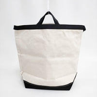 TEMBEA ROLL TOP TOTE 定価22000円 コットン トートバッグ キナリ ブラック レディース テンベア【中古】5-0808G◎