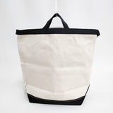 TEMBEA ROLL TOP TOTE 定価22000円 コットン トートバッグ キナリ ブラック レディース テンベア【中古】5-0808G◎