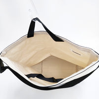 TEMBEA ROLL TOP TOTE 定価22000円 コットン トートバッグ キナリ ブラック レディース テンベア【中古】5-0808G◎