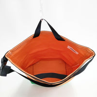 TEMBEA 未使用品 ROLL TOP TOTE 定価22000円 コットン トートバッグ オレンジ グリーン レディース テンベア【中古】5-0808G◎