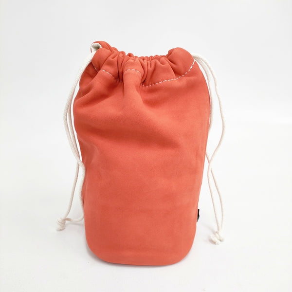 TEMBEA 新品 GAME POUCH 羊革 定価18000円 巾着バッグ オレンジ レディース テンベア【中古】5-0808G◎