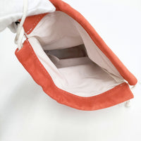 TEMBEA 新品 GAME POUCH 羊革 定価18000円 巾着バッグ オレンジ レディース テンベア【中古】5-0808G◎