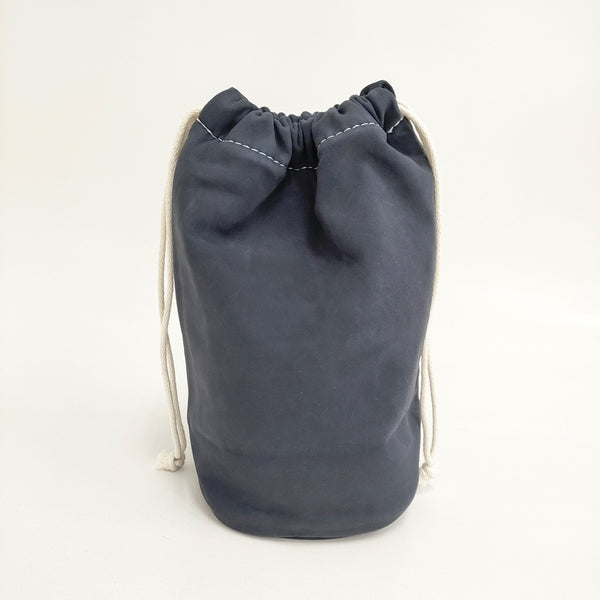 TEMBEA 新品 GAME POUCH 羊革 定価18000円 巾着バッグ ネイビー レディース テンベア【中古】5-0808G◎