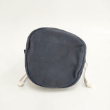 TEMBEA 新品 GAME POUCH 羊革 定価18000円 巾着バッグ ネイビー レディース テンベア【中古】5-0808G◎