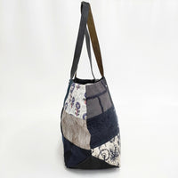 mina perhonen piece bag ピースバッグ パッチワーク トートバッグ ネイビー 多色 レディース ミナペルホネン【中古】5-0808G◎