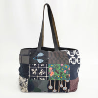 mina perhonen piece bag ピースバッグ パッチワーク トートバッグ ネイビー 多色 レディース ミナペルホネン【中古】5-0808G◎