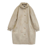 mina perhonen land puzzle sa6415 サイズ36 コーデュロイ コート ベージュ レディース ミナペルホネン【中古】5-1103T♪