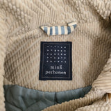 mina perhonen land puzzle sa6415 サイズ36 コーデュロイ コート ベージュ レディース ミナペルホネン【中古】5-1103T♪