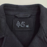 45R/45rpm 三重織フラノコート サイズ2 定価88000円 ウールカシミヤ混 ピーコート ネイビー レディース フォーティーファイブアールピーエム【中古】5-1123A♪