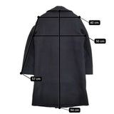 45R/45rpm 三重織フラノコート サイズ2 定価88000円 ウールカシミヤ混 ピーコート ネイビー レディース フォーティーファイブアールピーエム【中古】5-1123A♪