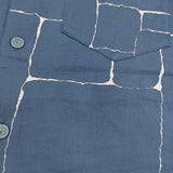 mina perhonen undiscovered サイズS ps1062h 長袖シャツ ブルー ホワイト メンズ ミナペルホネン【中古】5-1014M♪