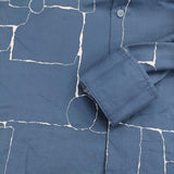 mina perhonen undiscovered サイズS ps1062h 長袖シャツ ブルー ホワイト メンズ ミナペルホネン【中古】5-1014M♪