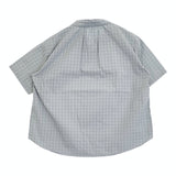 CLASKA コットン シンプルブラウス チェック 4211-0286 サイズ38 ブラウス シャツ ブルーグレー ホワイト レディース クラスカ【中古】5-0718S♪