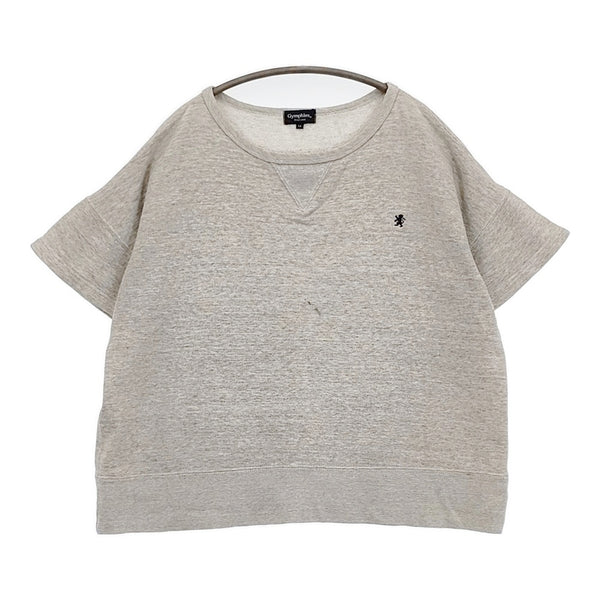 GYMPHLEX 半袖 サイズ14 刺繍 ワンポイント スウェット グレー レディース ジムフレックス【中古】5-0725S♪