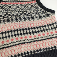 McGregor F.McGREGOR ノースリーブニット ベスト ネイビー ベージュ ピンク レディース マックレガー【中古】5-0915T∞