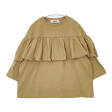 tumugu TC24224 リサイクルコットン天竺 ラッフルプルオーバー カットソー ブラウス シャツ 24SS ベージュ レディース ツムグ【中古】5-0824M∞