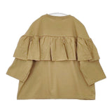 tumugu TC24224 リサイクルコットン天竺 ラッフルプルオーバー カットソー ブラウス シャツ 24SS ベージュ レディース ツムグ【中古】5-0824M∞