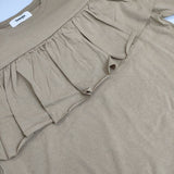 tumugu TC24224 リサイクルコットン天竺 ラッフルプルオーバー カットソー ブラウス シャツ 24SS ベージュ レディース ツムグ【中古】5-0824M∞