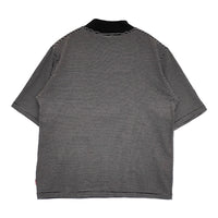 Healthknit モックネック ボーダー サイズM 半袖Ｔシャツ カットソー ブラック ホワイト レディース ヘルスニット【中古】5-0725S♪