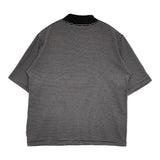Healthknit モックネック ボーダー サイズM 半袖Ｔシャツ カットソー ブラック ホワイト レディース ヘルスニット【中古】5-0725S♪