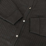 gicipi イタリア製 コットンカシミヤ カーディガン ブラック レディース ジチピ【中古】5-1109M∞