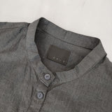 オローネ portom20106 バンドカラー ロングシャツワンピース コットン シャツ グレー レディース オローネ【中古】5-1109M∞