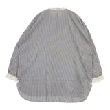 休日と詩 portom23076 アリウムロングシャツ ストライプ コットン 長袖シャツ ブルー ホワイト レディース 休日と詩【中古】5-1109M∞