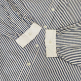 休日と詩 portom23076 アリウムロングシャツ ストライプ コットン 長袖シャツ ブルー ホワイト レディース 休日と詩【中古】5-1109M∞