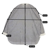 休日と詩 portom23076 アリウムロングシャツ ストライプ コットン 長袖シャツ ブルー ホワイト レディース 休日と詩【中古】5-1109M∞