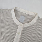 休日と詩 portom23018 アリッサムロングシャツ ストライプ 長袖シャツ オフホワイト ブラック レディース 休日と詩【中古】5-1109M∞